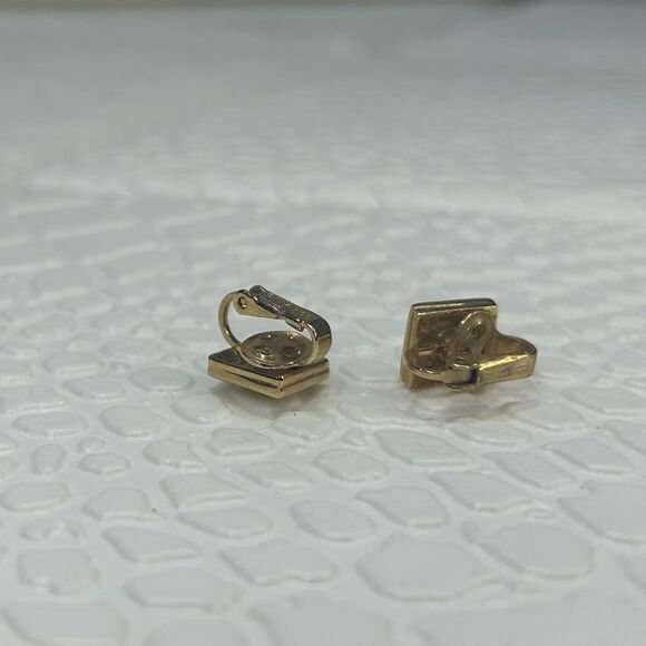 NiniβRicci Gold/Crystal Vintage Clip on Earrings - Picture 6 of 8